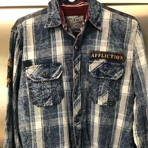 Men’s affliction button up size medium